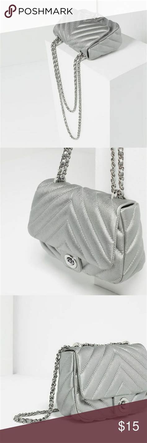 silver handbags zara